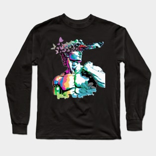 Statue of David with Butterflies Long Sleeve T-Shirt